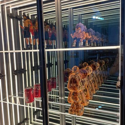 Display cabinet per mobili a LED luminoso a specchio infinito Wine Bar in rosso bianco blu