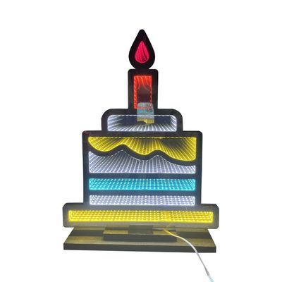 3D Magic Infinity Mirror Tunnel Neon Mirror Sign Light Plate per la decorazione di Natale