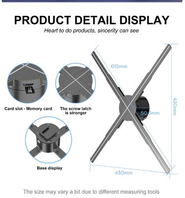 Display ologrammatico 3D LED da 65 cm controllato da un'app Wifi per la promozione di prodotti ospedalieri