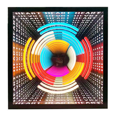 12V Custom Neon Sign Infinity Mirror Led Logo Multilayer 3d Pavimento da ballo per decorazioni interne