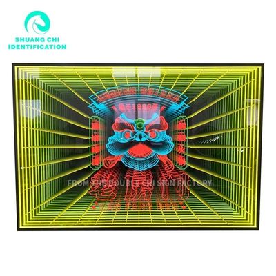 12V Custom Neon Sign Infinity Mirror Led Logo Multilayer 3d Pavimento da ballo per decorazioni interne