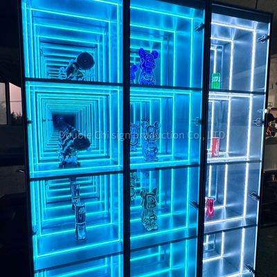 Colori personalizzabili Infinite Abyss Mirror Display Case per la casa e gli spazi commerciali