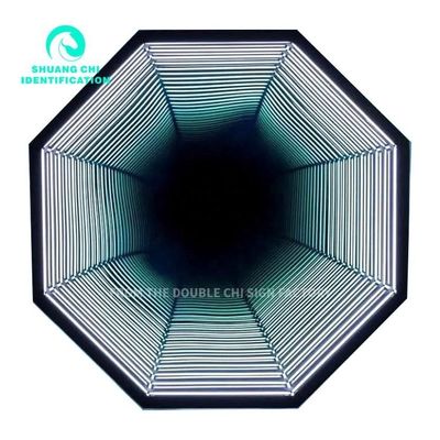 Colore Led 3D Neon Wall Infinity Mirror Tunnel per la decorazione della casa