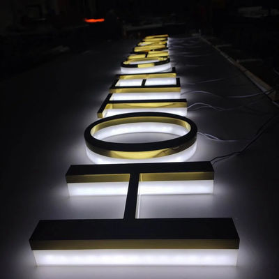 Logos della compagnia elettronica 3d Letter Sign In acciaio inossidabile contrassegno retroilluminato con disegno libero