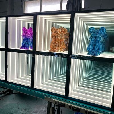 Decorazione di eventi di matrimonio Neon in vetro a LED con custodia di visualizzazione a specchio in DC12V/AC110-220V