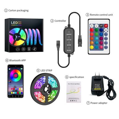 Decorazione interna 5m 10m RGB luci a strisce a LED con controllo IR e SMD impermeabile 5050