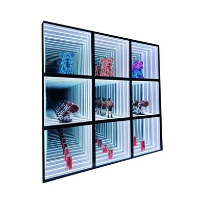 Moderno RGB Infinite Mirror Abyss 3D Logo Display Case per interni ed esterni
