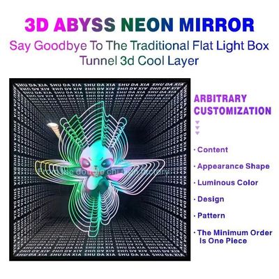 Specchio di neon 3D con disegno personalizzato ed efficienza luminosa di 80lm/w