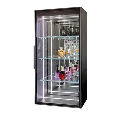 Modello di armadietto per vini personalizzato per la casa Arredamento decorativo Muro appeso Abisso Specchio Illuminazione Armadietto di vetro