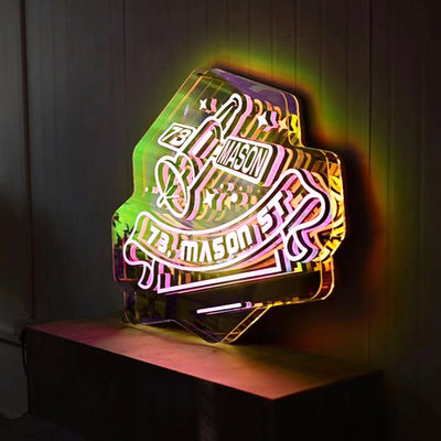 Colori personalizzabili 3D LED effetto infinito Specchio luce Neon segno con materiale di vetro