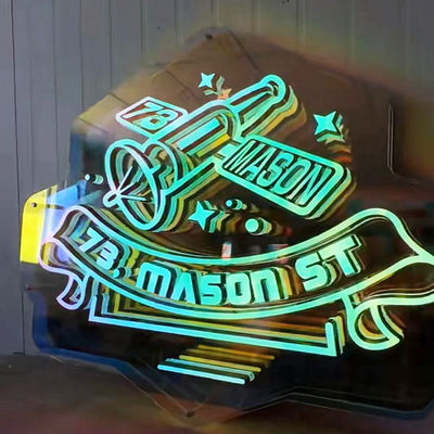 Colori personalizzabili 3D LED effetto infinito Specchio luce Neon segno con materiale di vetro