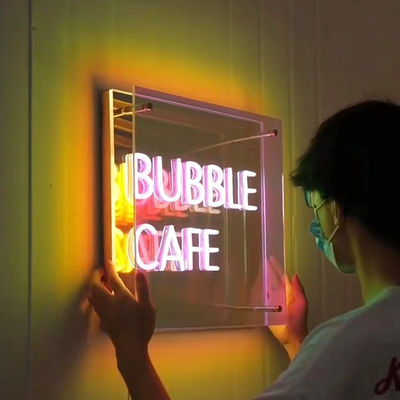 Colori personalizzabili 3D LED effetto infinito Specchio luce Neon segno con materiale di vetro