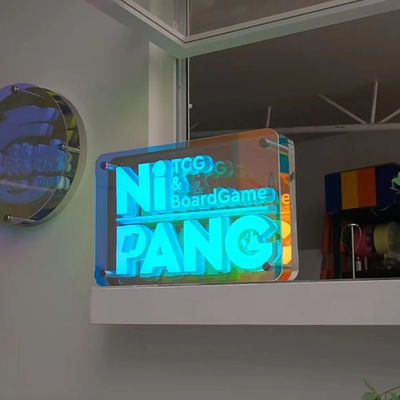 Colori personalizzabili 3D LED effetto infinito Specchio luce Neon segno con materiale di vetro