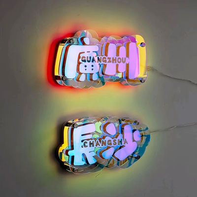 Colori personalizzabili 3D LED effetto infinito Specchio luce Neon segno con materiale di vetro
