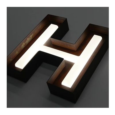 Alta luminosità LED luce in acciaio inossidabile retroilluminato acrilico 3d illuminato Lettera Logo Segno