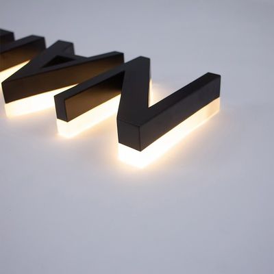 Alta luminosità LED luce in acciaio inossidabile retroilluminato acrilico 3d illuminato Lettera Logo Segno