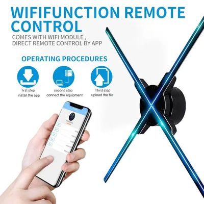 Proiettore olografico a LED per ventilatore 3D Wi-Fi interno con tensione di ingresso 100-240W/AC 50/60HZ