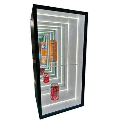 Dimensioni personalizzate Fashion Light Up 3D LED Infinity Mirror Display Case per oggetti alla moda