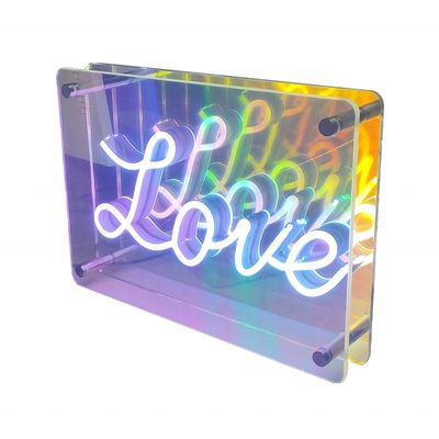 Segno mirror LED personalizzato con materiale acrilico e disegno di caratteri mini luminosi