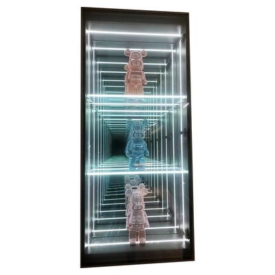 2024 Bicchieri di vetro 3D Infinity Mirror Display Case Alta luminosità luce a LED inclusa