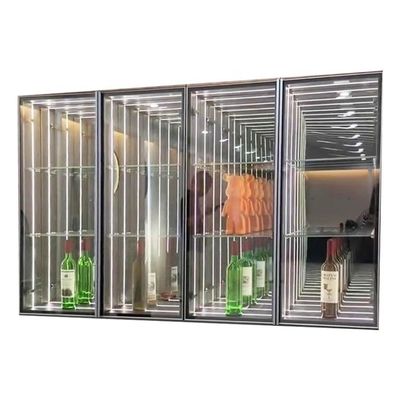 2024 Bicchieri di vetro 3D Infinity Mirror Display Case Alta luminosità luce a LED inclusa
