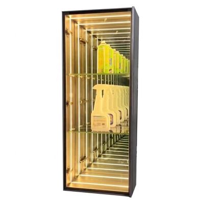2024 Bicchieri di vetro 3D Infinity Mirror Display Case Alta luminosità luce a LED inclusa