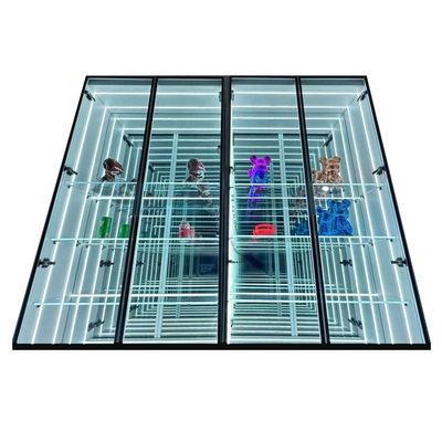 2024 Bicchieri di vetro 3D Infinity Mirror Display Case Alta luminosità luce a LED inclusa