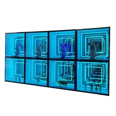 2024 Bicchieri di vetro 3D Infinity Mirror Display Case Alta luminosità luce a LED inclusa