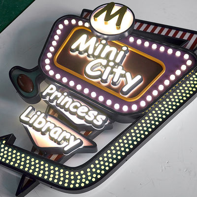 Fonte luminosa a neon a LED Segno di lettere in acciaio inossidabile a colori personalizzati per centri commerciali