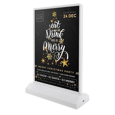 Display pubblicitario a LED USB Display personale Stand-up Desktop A4 Poster Menu Holder Light Box