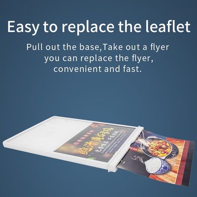 Display pubblicitario a LED USB Display personale Stand-up Desktop A4 Poster Menu Holder Light Box