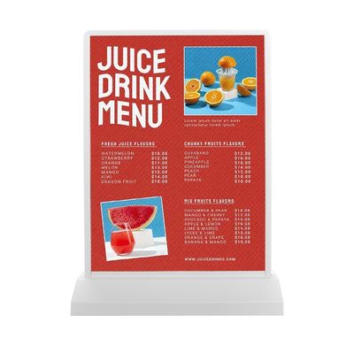 Stile A4 pubblicitario Light Box Display Stand con aspiratore magnetico ricaricabile