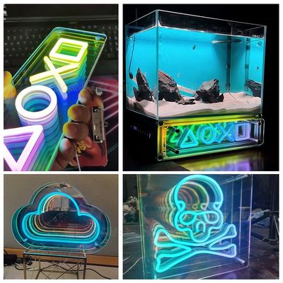 Lettera a LED personalizzata Luce specchio abissale per specchio magico Infinity Mirror Logo Sign