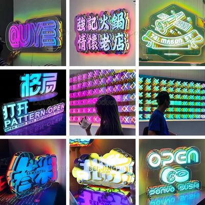 Lettera a LED personalizzata Luce specchio abissale per specchio magico Infinity Mirror Logo Sign