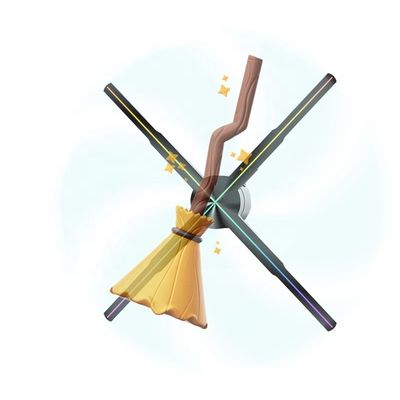 APP connessione scheda SD gabinetto ologramma 3D per splice pubblicità ventilatore 200cm