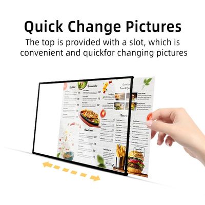 Casella di luce a LED a telaio in alluminio per display di menu e poster cinematografici