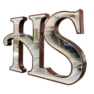 Luce al neon personalizzata Lettere a LED Segni Infinity Mirror Light Box per la pubblicità interna