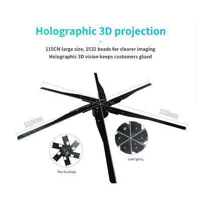 Ventilatore a LED ad alta risoluzione da 115 cm 3d ologramma olografico per marchi interni ed esterni