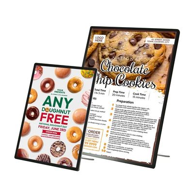 Moderna scatola luminosa a LED in alluminio Snap Frame per tabellone dei menu e poster del ristorante