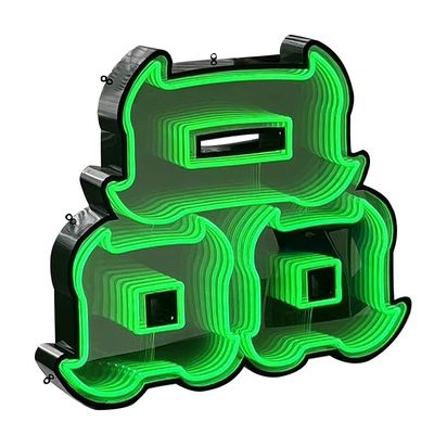 2024 Prodotti caldi Segnali al neon personalizzati Lettere specchiere infinito Segno specchio abisso