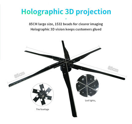 Display ologrammatico 3D con pubblicità esterna e tempo di risposta di 10 ms Ventilatori olografici