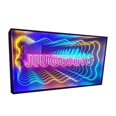 DC 12V Lettere al neon personalizzate Logo di specchio infinito Segnali illuminati Lightbox 3D