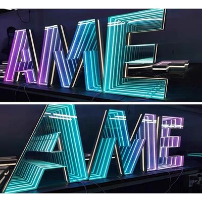 Delicate LED Mini Letters Electronic Infinity Mirror Led Neon Sign Prodotto personalizzato
