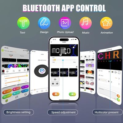 390x107/672x122/390x187/672x218mm Segnale a LED per auto App Control Flessibile pannello di matrice a LED