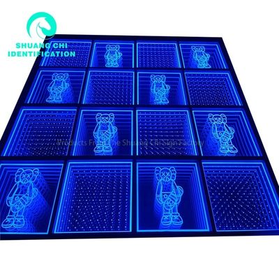 Personalizzazione all'aperto per interni Luce e ombra tecnologica Infinity Floor Neon Mirror