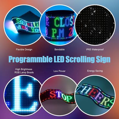 Display LED flessibile pannelli matrice HD Full Color APP Control Soft Rear Window Car Sign