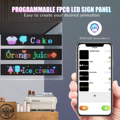 Segnale auto a LED personalizzabile con controllo app 5mm Pixel Pitch Panel Dimensione 672x122mm