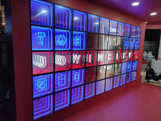 Edifici Applicazione Hologramma 3D Ventilatore pubblicitario Light Box con luci nano Fonte