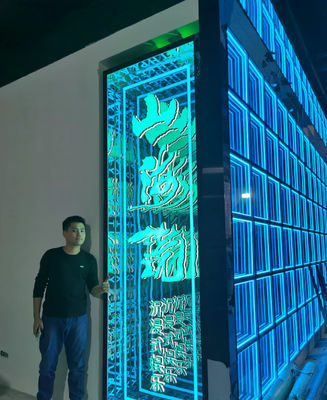 Edifici Applicazione Hologramma 3D Ventilatore pubblicitario Light Box con luci nano Fonte