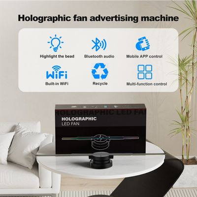 Pubblicità 3D all'interno Ventilatore olografico a led 45 cm Display a luce a led con controllo cloud